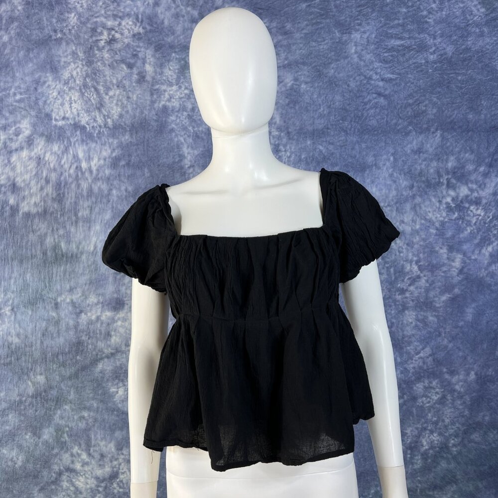 ASTR the Label Black Strappy Crop Top Size S - Square Neck Backless Going Out To